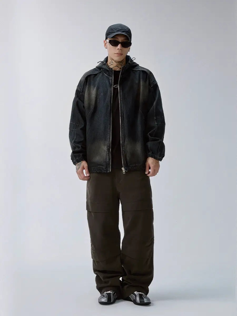 F2CE Reworked Patch Hooded Denim Jacket | Face 3 Face