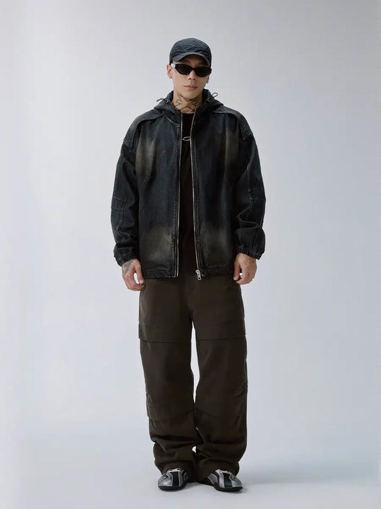 F2CE Reworked Patch Hooded Denim Jacket | Face 3 Face