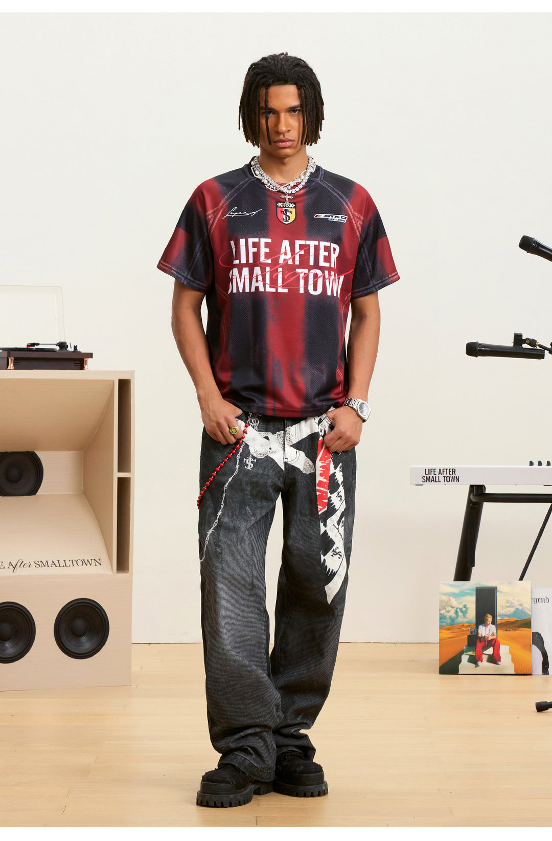 Small Town Kid Gradient Striped Soccer Jersey | Face 3 Face