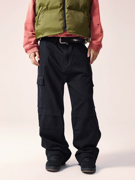 Remedy Distressed Hem Baggy Work Cargo Pants | Face 3 Face