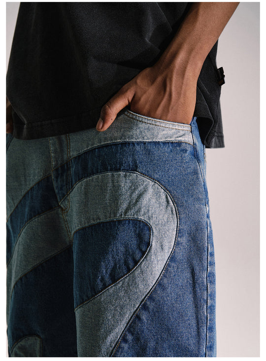 Remedy Wave Graphic Denim Shorts | Face 3 Face