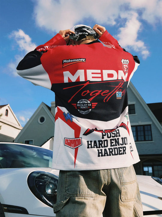 MEDM Biker Color Block Waffle Long Sleeve Jersey | Face 3 Face