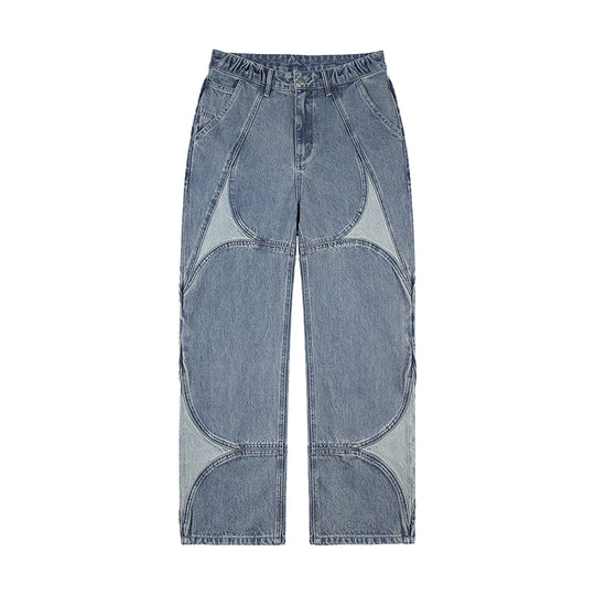 1807 Four Pointed Star Split Structure Jeans  | Face 3 Face