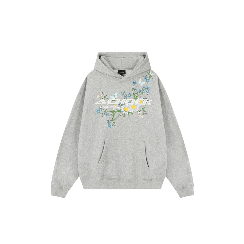 Puff print hoodies | Achock Foam Printed Flower Hoodie | Face 3 Face