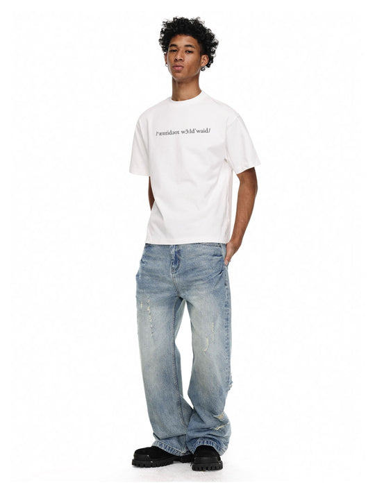 ANTIDOTE Destruction Scratches Washed Ice Blue Jeans | Face 3 Face