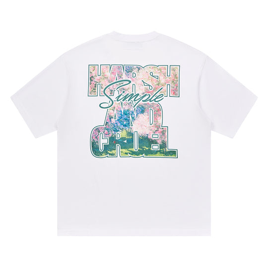 Harsh and Cruel Font Art Oil Painting Floral Tee