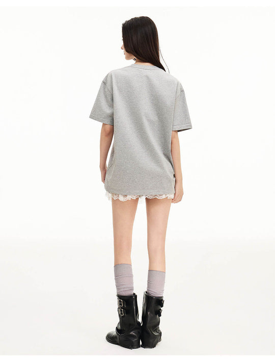 MEDM Distressed Logo Patch Short Sleeve Tee | Face 3 Face