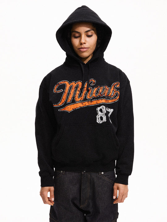 MHARF Black Vintage Printed Hoodie | Face 3 Face