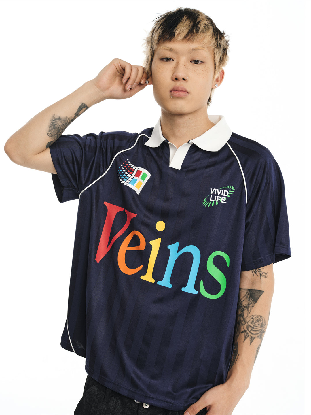 NOVACAM Colorful Logo Vintage Soccer Polo Jersey | Face 3 Face