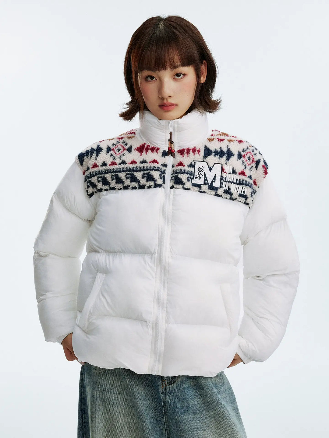 MEDM Ethnic Patchwork Puffer Jacket | Face 3 Face