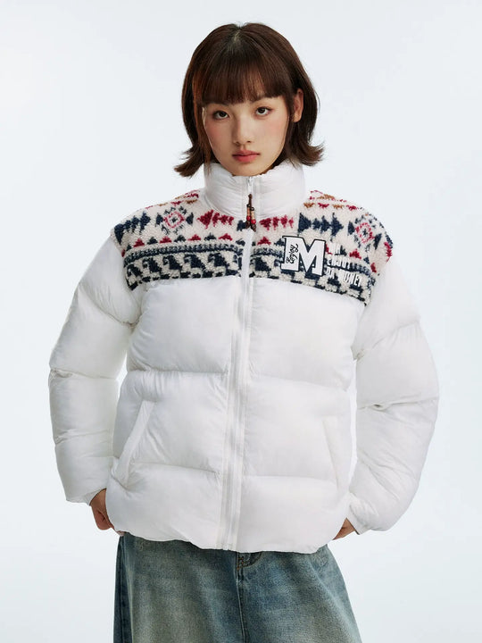 MEDM Ethnic Patchwork Puffer Jacket | Face 3 Face