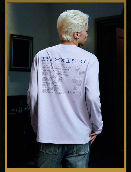 MEDM × HUNTER×HUNTER Character Monologue Print Long Sleeve Tee | Face 3 Face