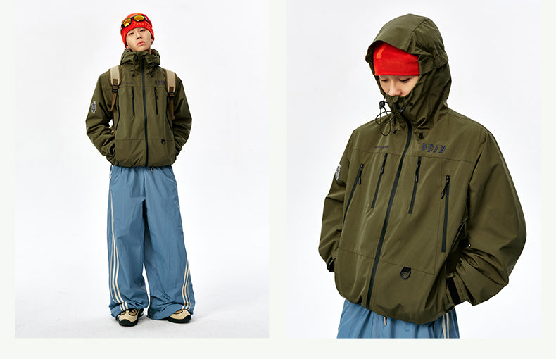 MEDM Basic Logo Embroidered Hardshell Jacket | Face 3 Face