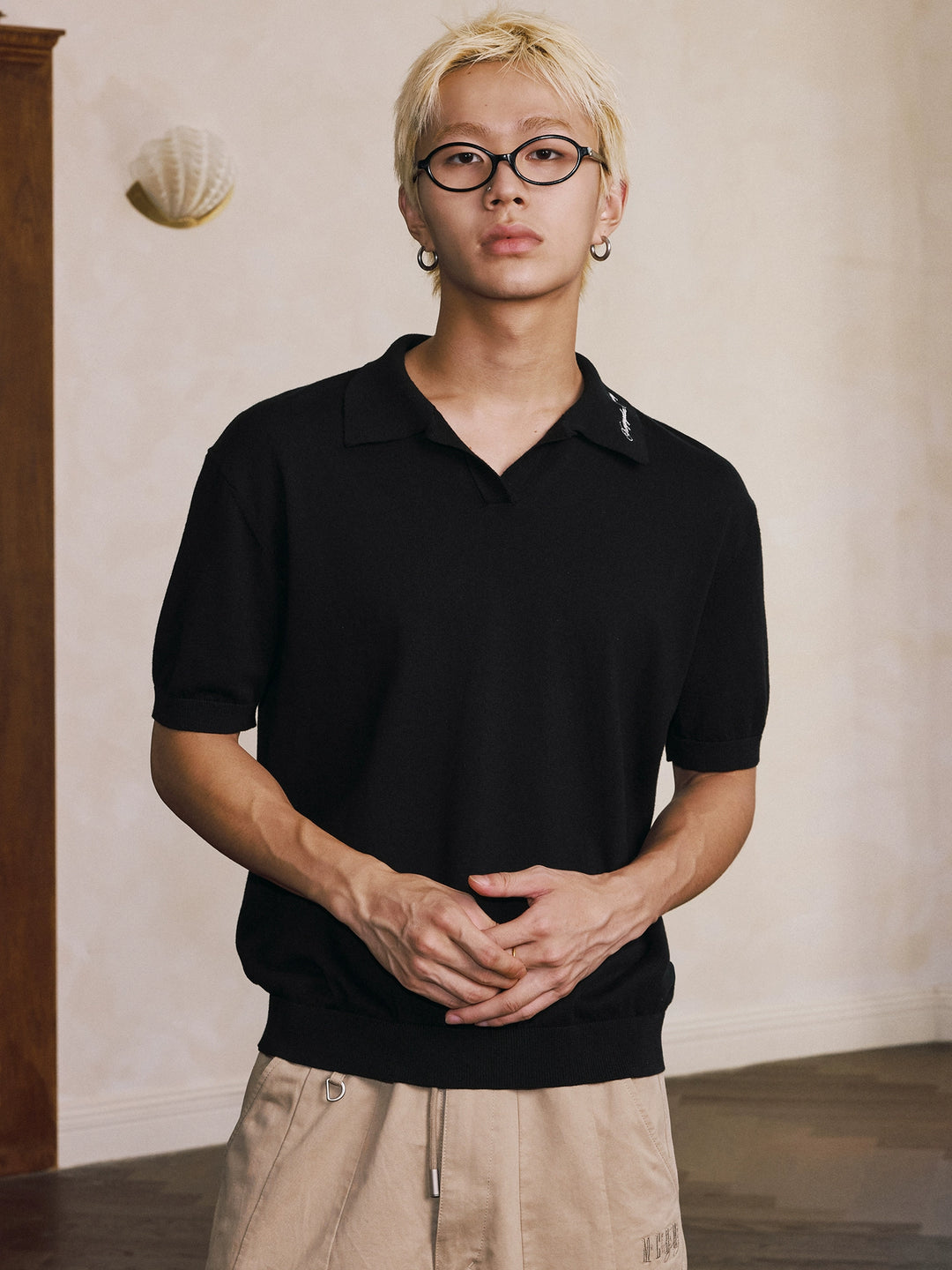 MEDM Handwriting Embroidery Knit Polo | Face 3 Face