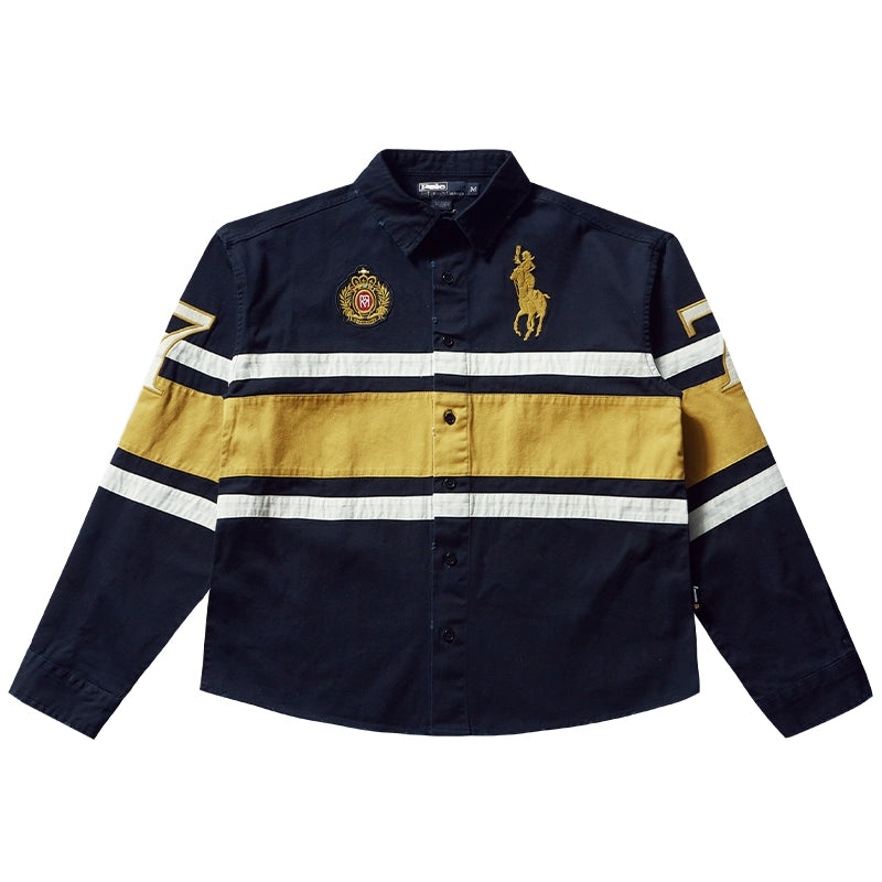Remedy 3D Embroidered Striped Long Sleeve Shirt | Face 3 Face