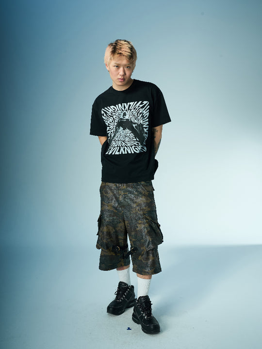 EVILKNIGHT(EK) Waxed Camo 3D Pocket Utility Cargo Shorts | Face 3 Face