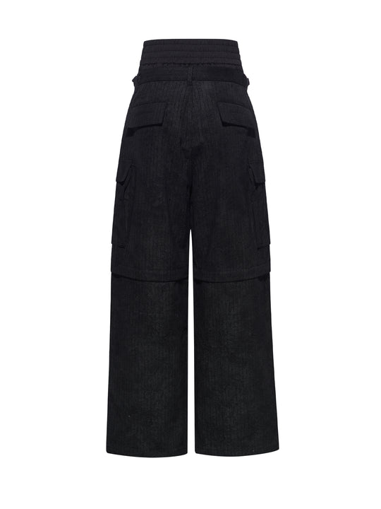 BLIND NO PLAN Removable Double-Waist Multi-Pocket Work Cargo Pants | Face 3 Face