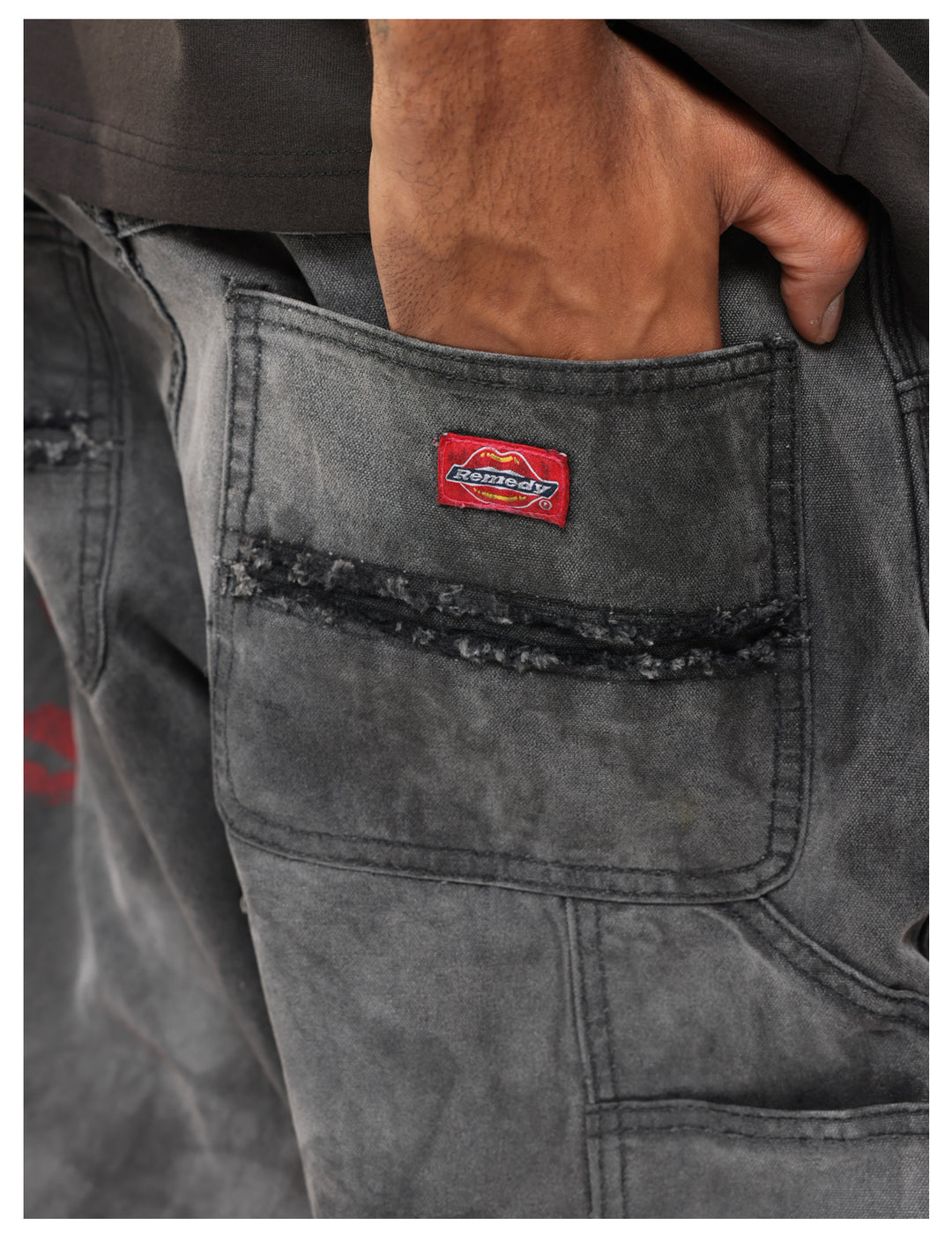 Remedy Kiss Mark Distressed Hole Work Painter Pants | Face 3 Face