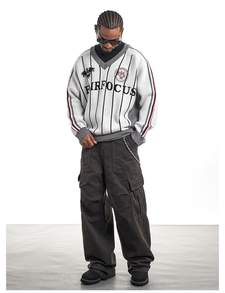 F3F Select Soccer Club Design V-neck Knit Sweater | Face 3 Face