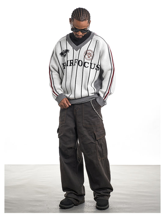 F3F Select Soccer Club Design V-neck Knit Sweater | Face 3 Face