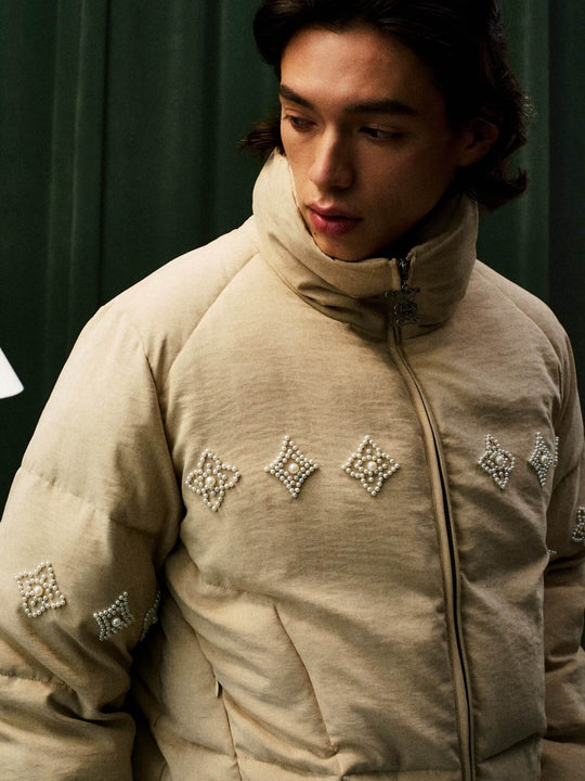 YADcrew Pearl Beaded Puffer Jacket | Face 3 Face
