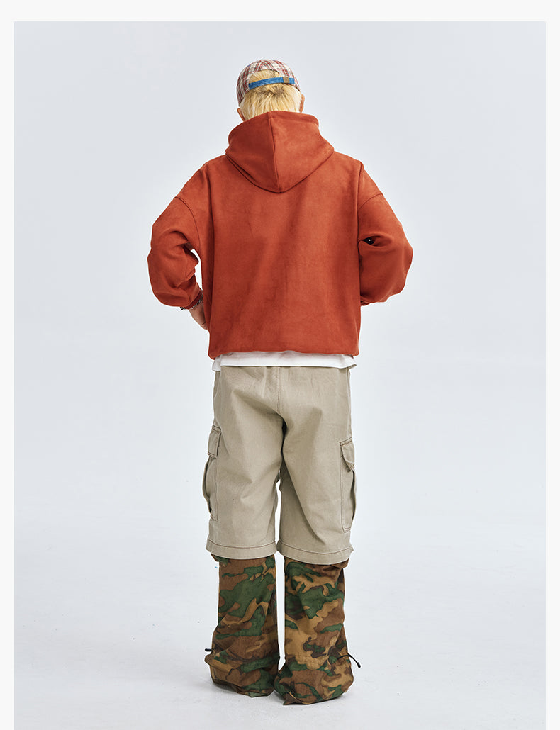 MEDM Basic Letter Logo Suede Hoodie | Face 3 Face