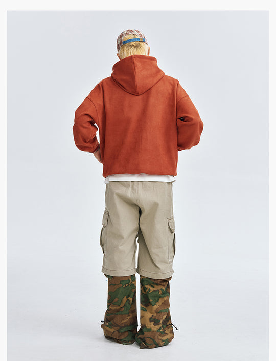 MEDM Basic Letter Logo Suede Hoodie | Face 3 Face