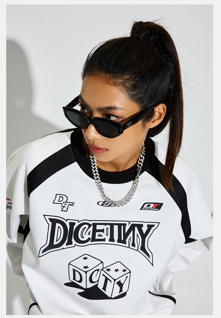 DICETINY Dice Logo Printing Long Sleeved Sports Jersey Tee | Face 3 Face