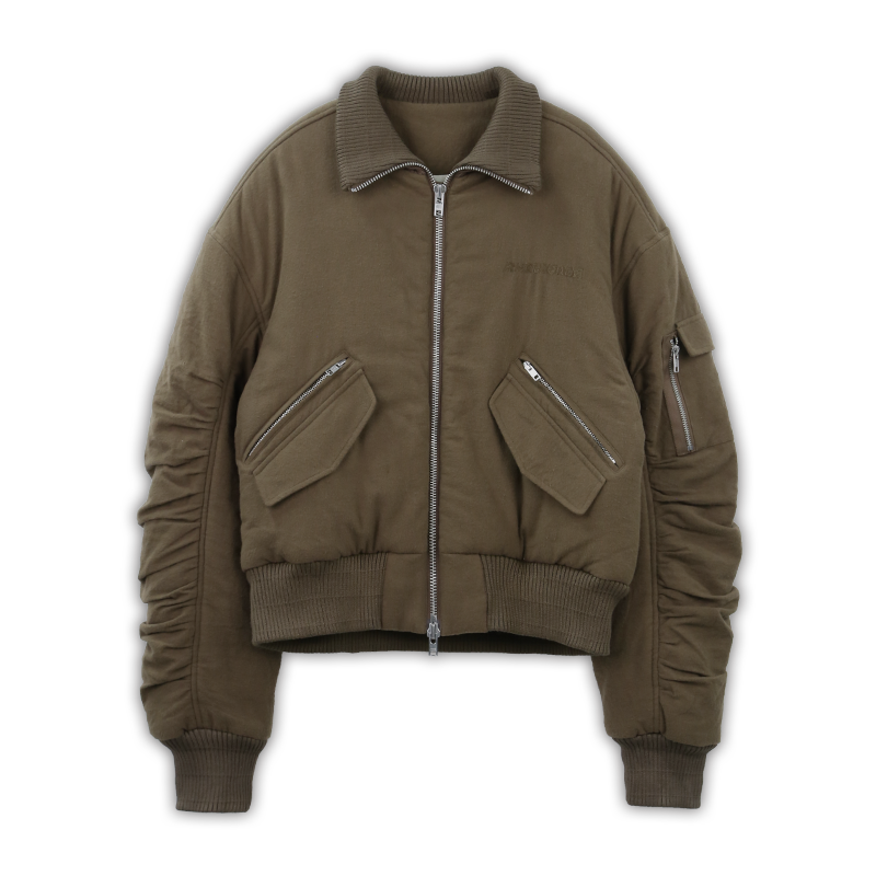 SOD Co. Olive Pilling Custom Pleated MA-1 Bomber Jacket | Face 3 Face