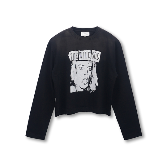 SOD Co. Rock Print Distressed Cropped Long Sleeve Tee | Face 3 Face