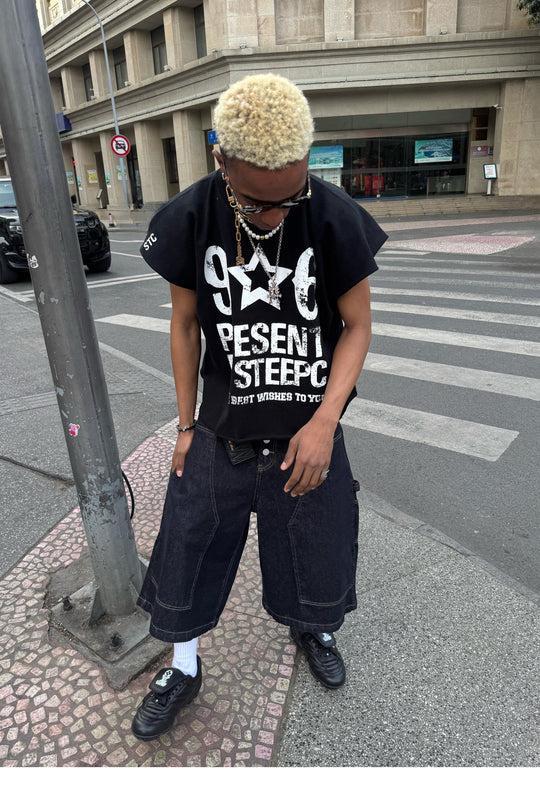 STEEPC Aged Printed Sleeveless Tee | Face 3 Face