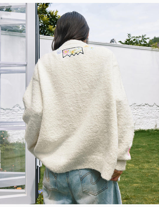 MEDM Floral Vine Embroidered Knit Cardigan | Face 3 Face