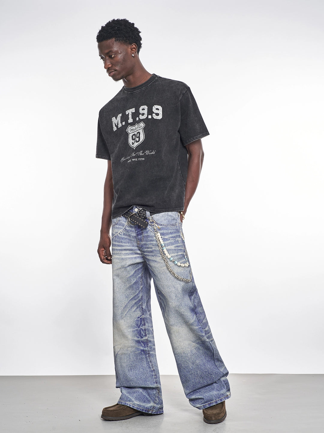 F3F Select 3D Chain Print Washed Jeans | Face 3 Face