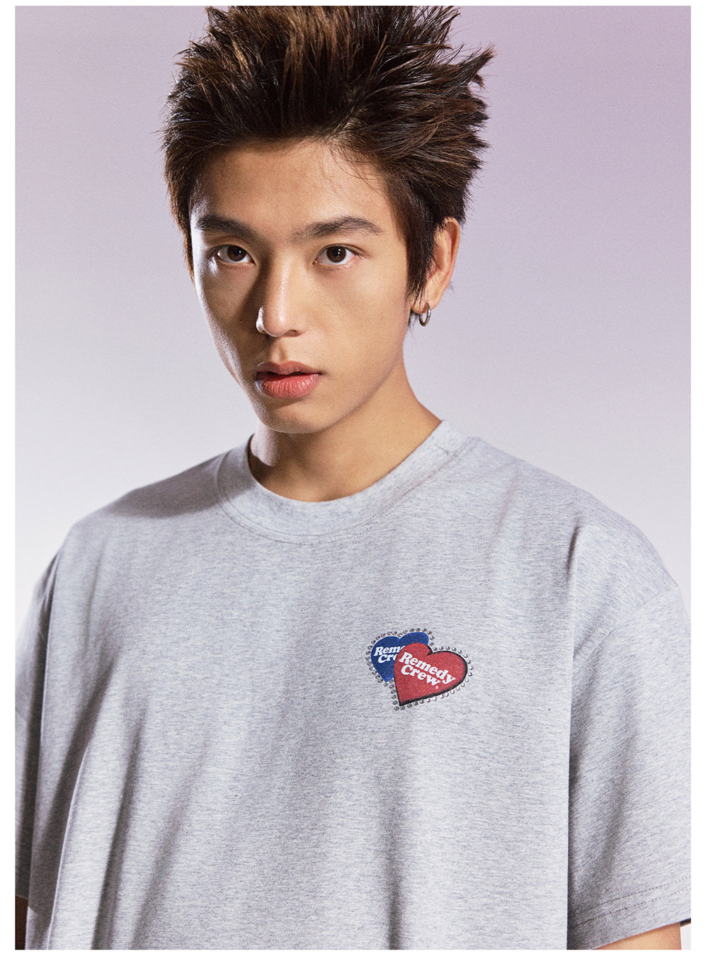 Remedy Blue and Red Love Heart Rhinestone Tee | Face 3 Face