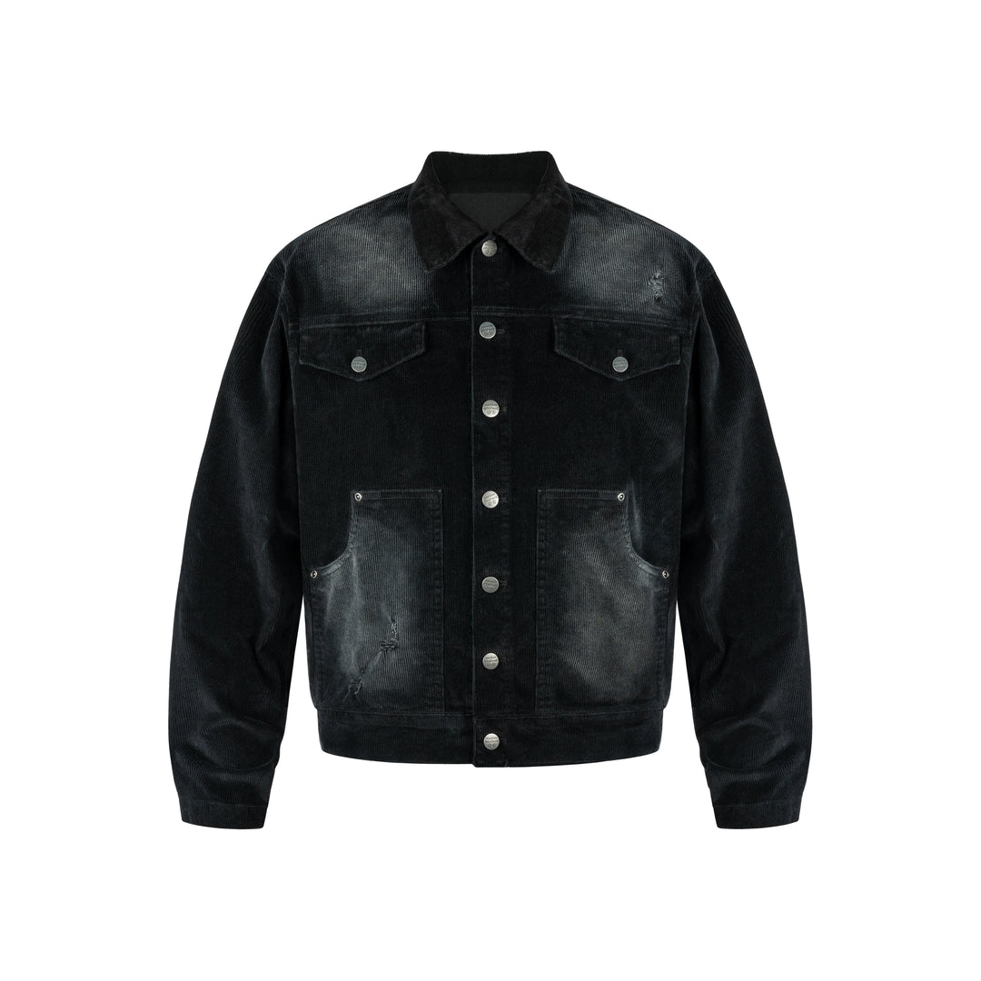 ANTIDOTE Distressed Washed Corduroy Work Jacket | Face 3 Face