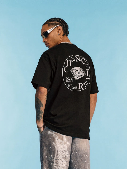 1807 SWAROVSKI Crystal Visual Print Diamond Tee | Face 3 Face