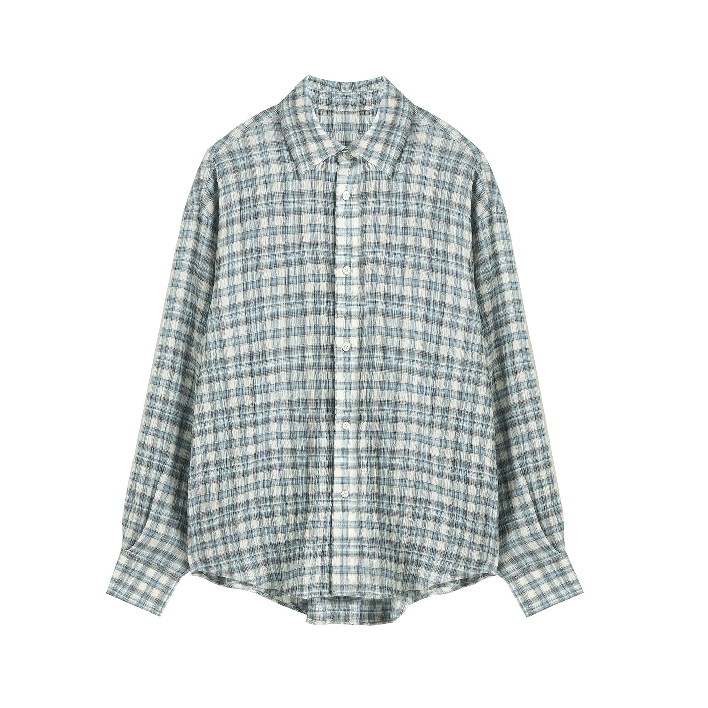 JHYQ Pleated Plaid Long Sleeved Shirt | Face 3 Face