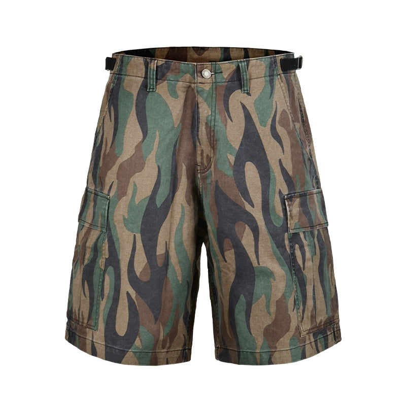 Remedy Flame Camouflage Work Cargo Shorts | Face 3 Face