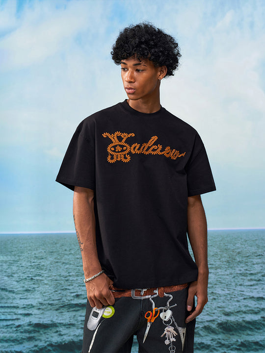 YADcrew Rope Knot 3D Needle Embroidered Logo Tee | Face 3 Face