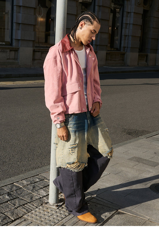 STEEPC Layered Design Washed Distressed Baggy Jeans | Face 3 Face