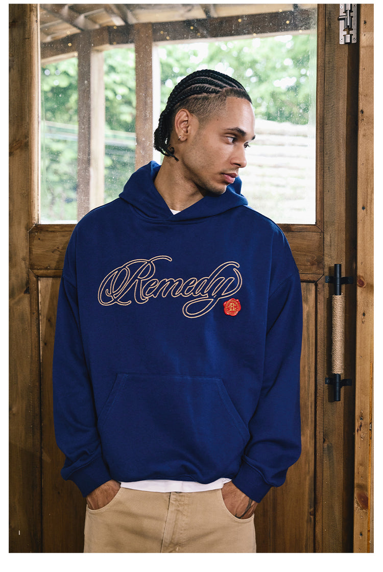 Remedy Metal Wax Seal 3D Logo Embroidered Hoodie | Face 3 Face