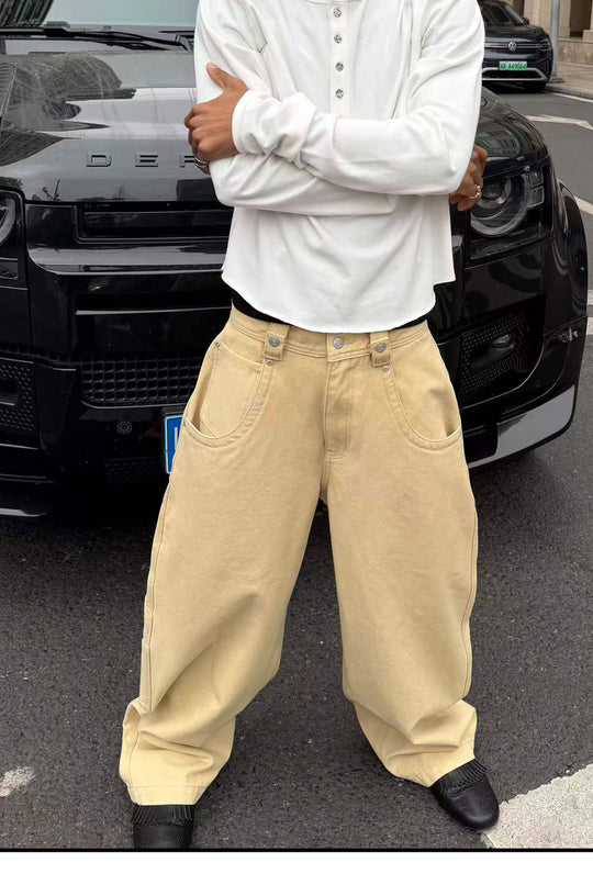 STEEPC Multi Layer Pocket Canvas Baggy Work Pants | Face 3 Face