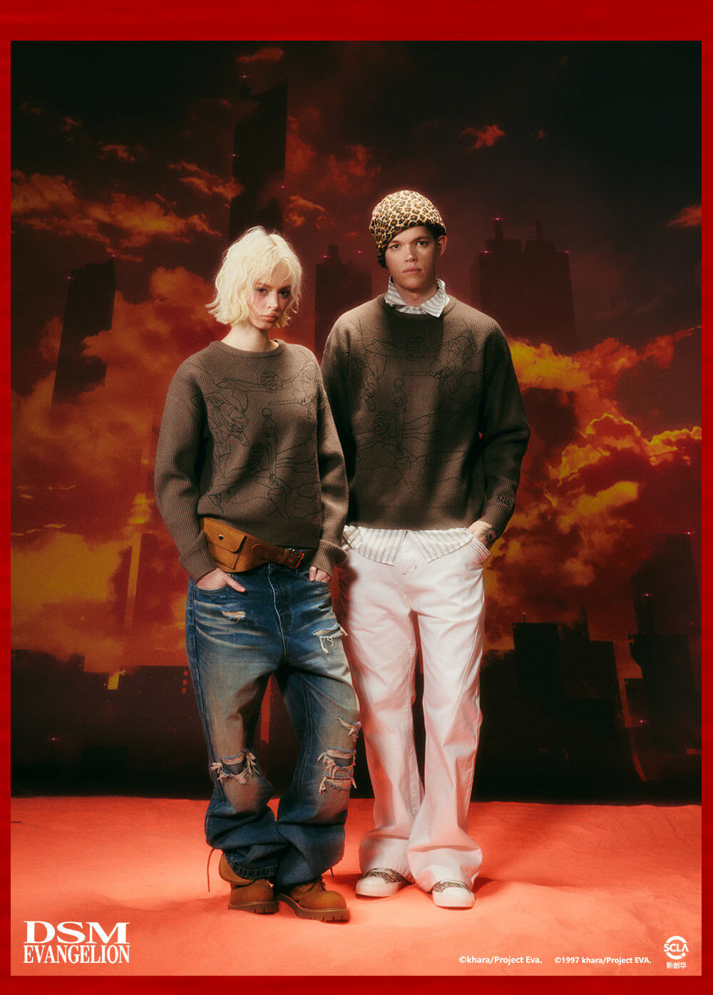 DSM x EVA Kaworu Inspired Print Knit Sweater | Face 3 Face