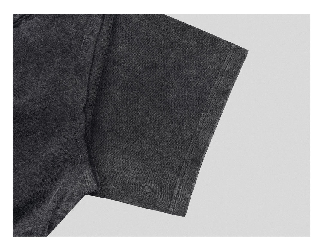 UNDERWATER Black Sand-Washed Faded Deconstructed Tee | Face 3 Face