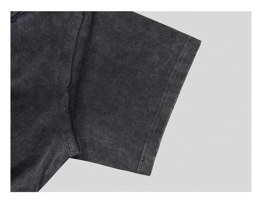 UNDERWATER Black Sand-Washed Faded Deconstructed Tee | Face 3 Face