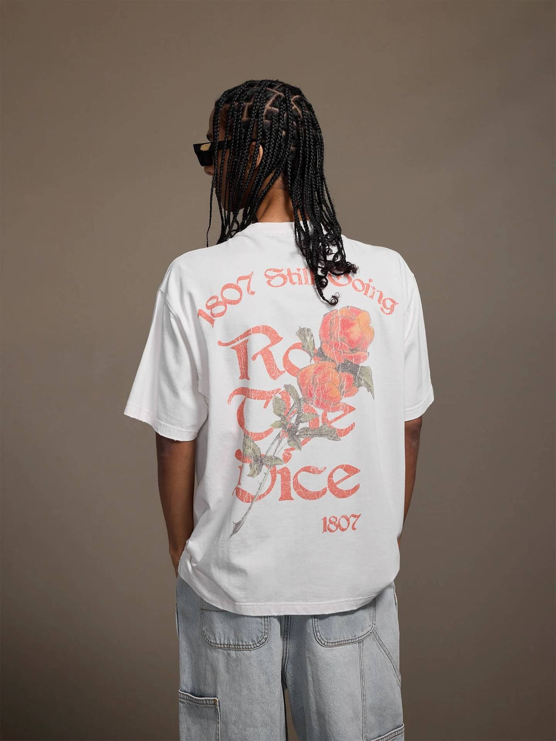 1807 Vintage Print Washed Distressed Short Sleeve Tee | Face 3 Face