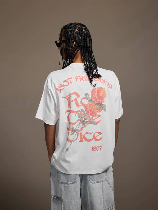 1807 Vintage Print Washed Distressed Short Sleeve Tee | Face 3 Face
