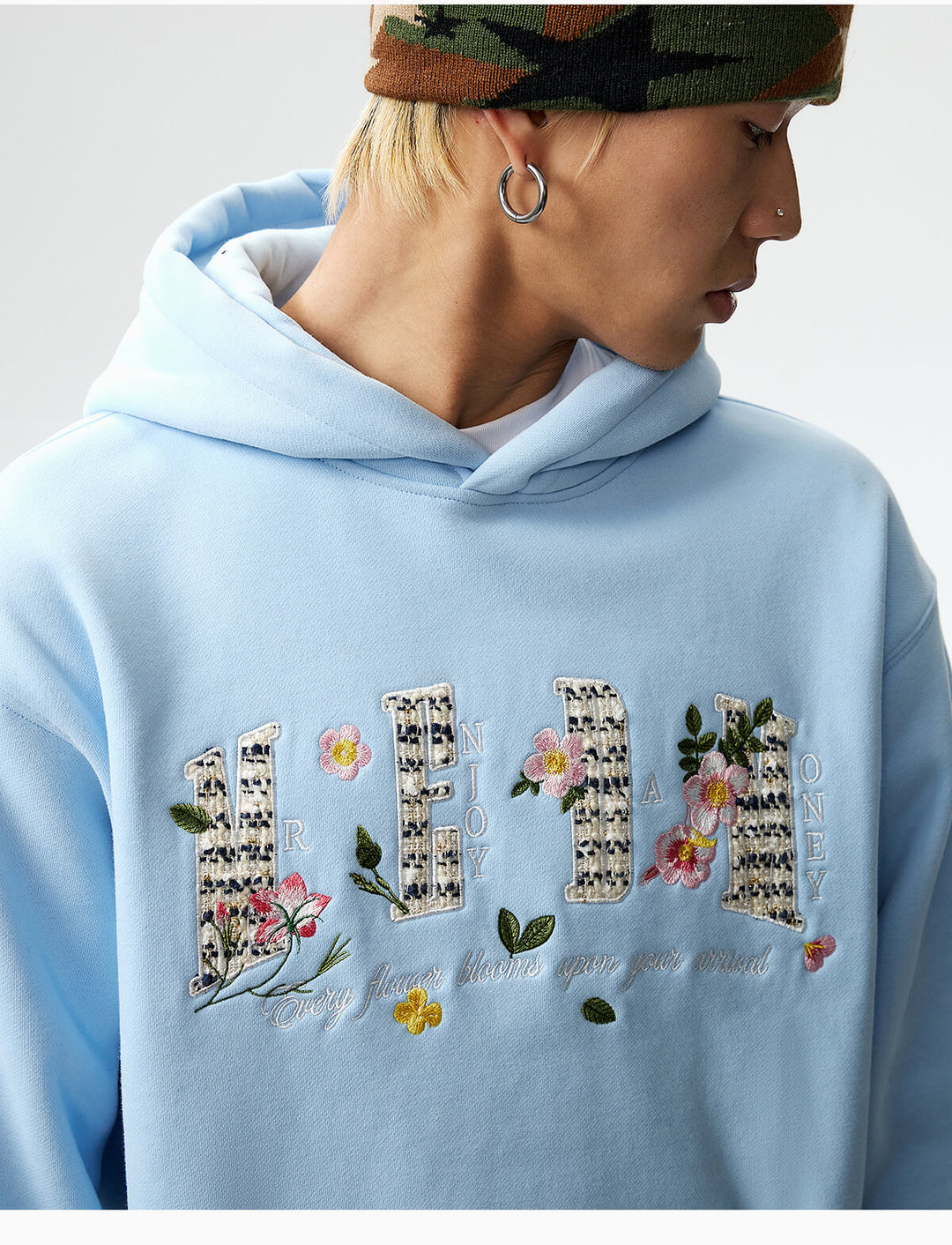 MEDM Mini Patchwork Floral Embroidered Hoodie | Face 3 Face