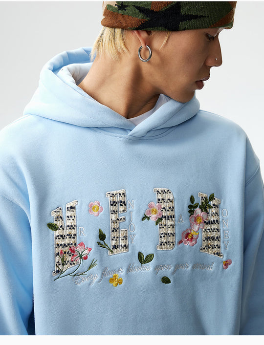 MEDM Mini Patchwork Floral Embroidered Hoodie | Face 3 Face