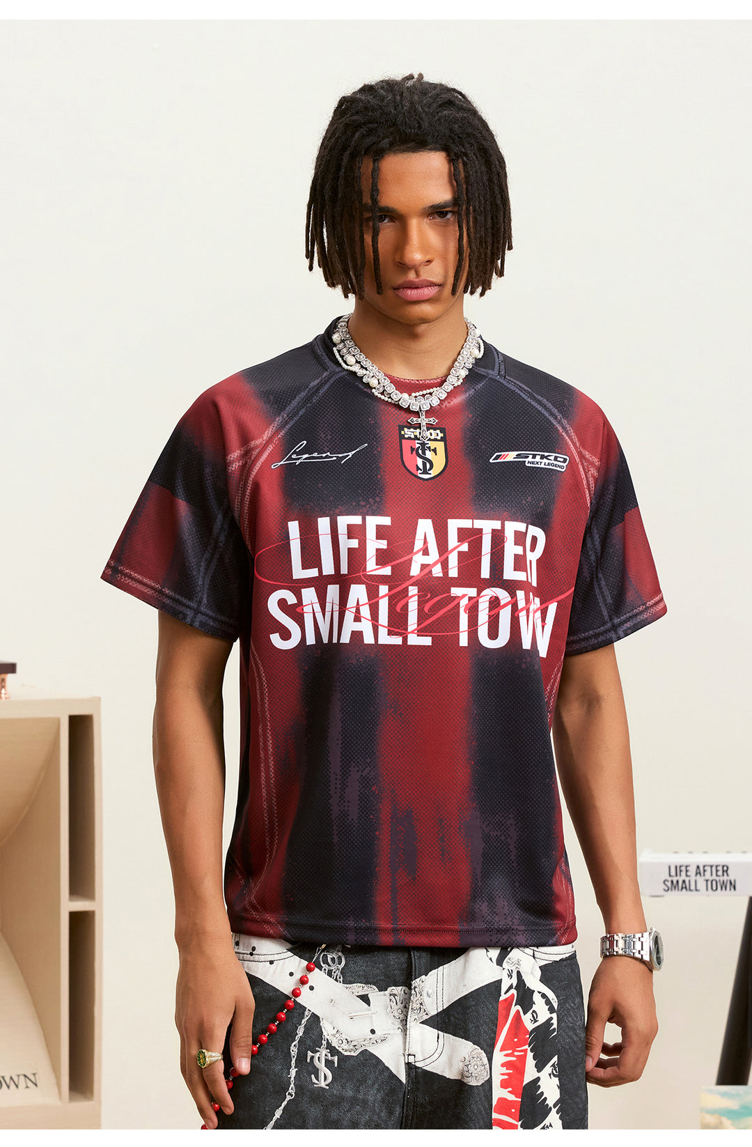 Small Town Kid Gradient Striped Soccer Jersey | Face 3 Face